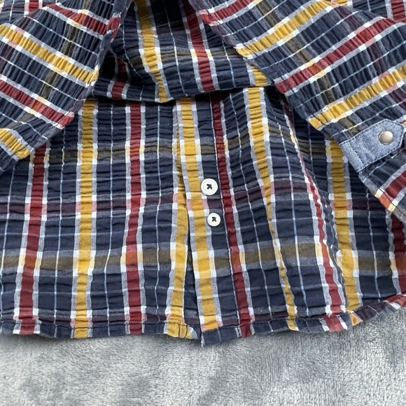 Carbon 2 Cobalt multicolor textured cotton shirt men's size Medium Nice - Picture 6 of 9